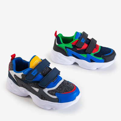 Children's navy blue sports shoes with colorful inserts Jello - Footwear
