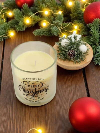 Scented Christmas Candle Merry Christmas Happy New Year