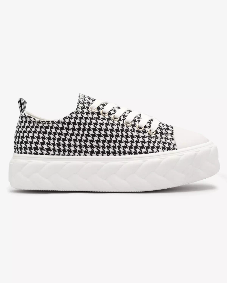 Royalfashion Black and white women's sneakers in pepit Aderin