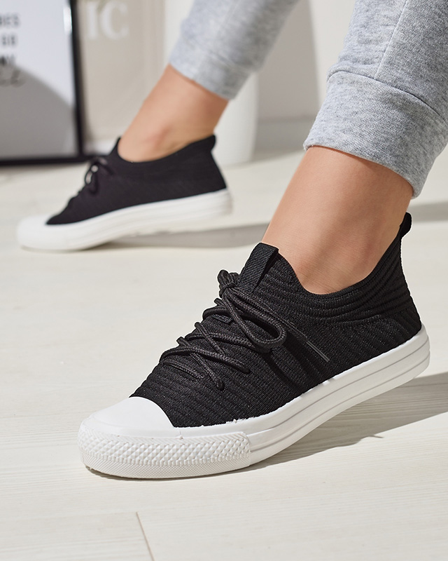 Royalfashion Black women's Manfer ribbed sneakers