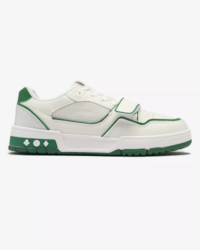Women's sports sneakers in white and green color Xirrat- Footwear