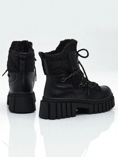 Lav: Damskie botki workery z kozuszkiem Cindora