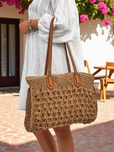 Royalfashion Large Straw Women's Bag Coco Breeze