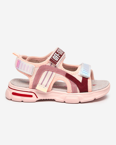 Pink girls' sandals with holographic inserts from Heilol - Footwear