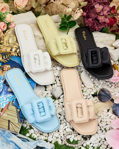 Royalfashion Женские шлепанцы из эко-кожи с бантом dimis