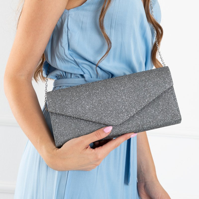 Grey Shiny Evening Handbag - Handbags