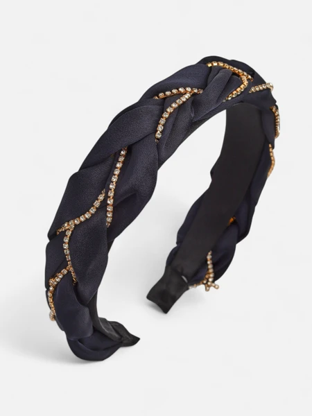 Royalfashion Braided Hairband with Cubic Zirconia