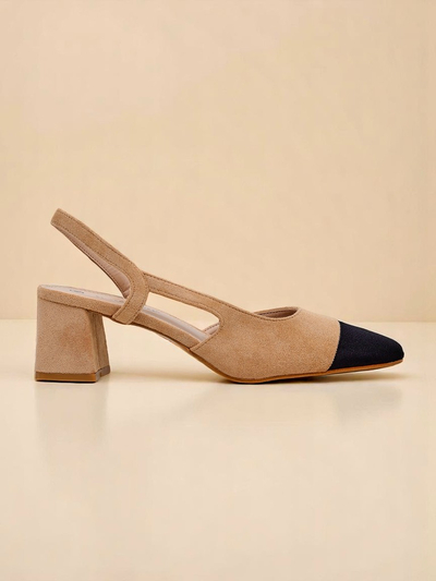 Royalfashion Women's Low Heel Pumps with Decorative Toe Eleganzo