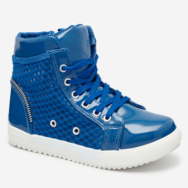 Blue girls' high-top sneakers Borris- Footwear