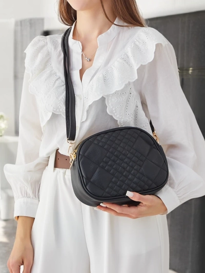 Royalfashion Small oval women's handbag made of eco leather