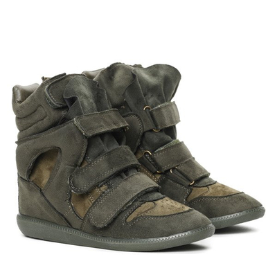 Green sneakers on platforms Ilona- Footwear