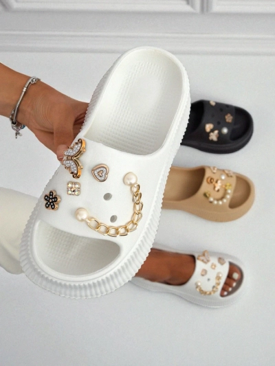 Royalfashion Женские резиновые сандалии с украшениями Slash Glam