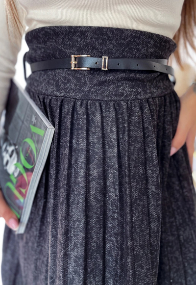 Royalfashion Женская плиссированная юбка-макси цвета графит