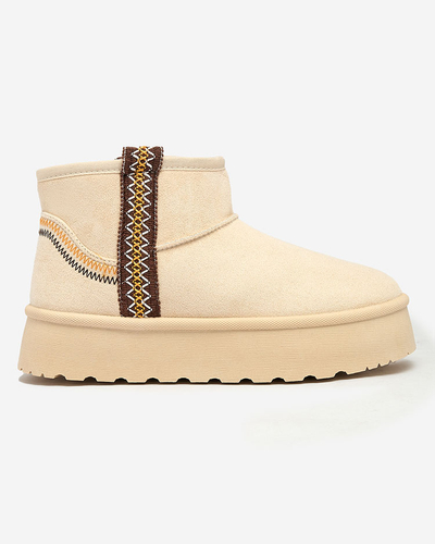 Royalfashion Sieviešu īsie zābaki a'la sniega zābaki ar ornamentu Erititta