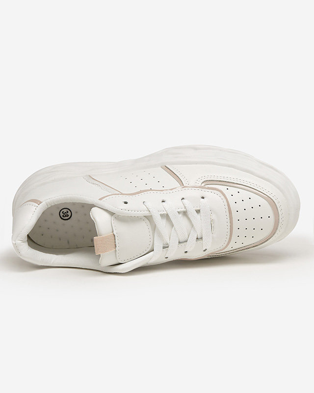 OUTLET Ladies' beige sports shoes with Dekavi inserts - Footwear