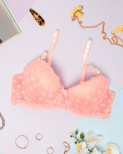 Women's bra with pink lace - Underwear