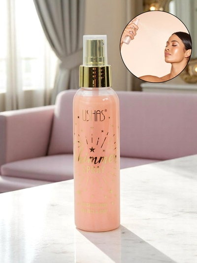 USHAS Summer Spray - Šķidrs izgaismotājs sejai un ķermenim Persiku