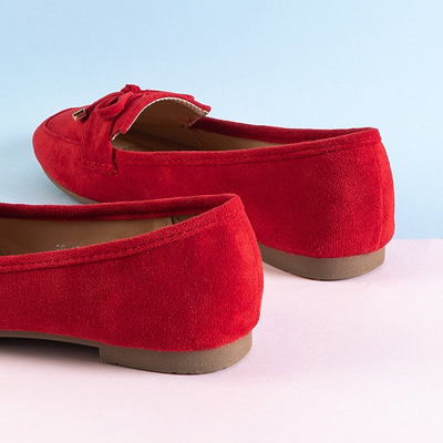 Red women's moccasins with a bow Gasioa - Shoes