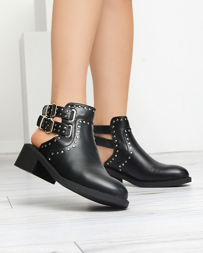 Royalfashion Черные женские сапоги с вырезами Dlagona