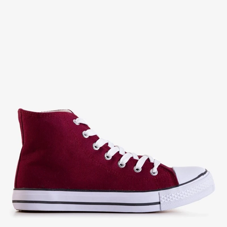 OUTLET Women's maroon high sneakers Skarllet - Footwear