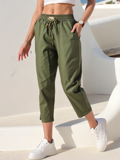 Royalfashion Straight women's fabric trousers 7/8