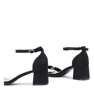 Black sandals on a low post Roxeta - Footwear