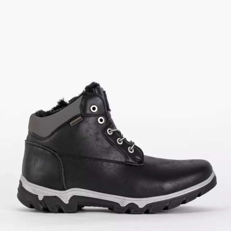 OUTLET Black men's winter hiking boots Omitsok - Footwear