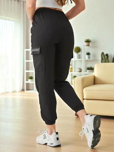 Pantaloni Elenna Sportivi Lunghi Neri con Tasca