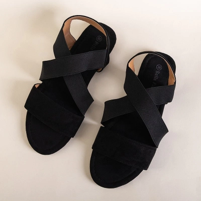 OUTLET Black women's eco-suede sandals Wiledan - Footwear