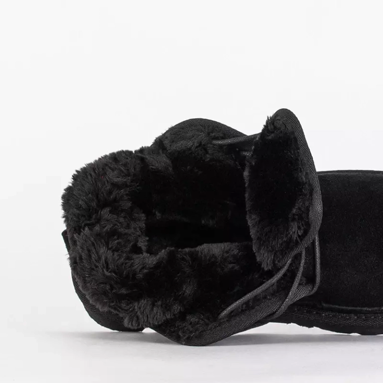 OUTLET Black children's short lace-up snow boots Tibilis- Footwear