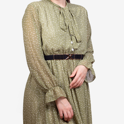 Ladies' Black Elastic Belt with Back Closure - Accessories