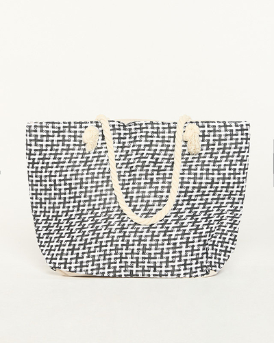 Black and white patterned beach bag - Accessories