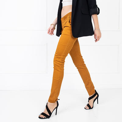 Women's camel low waist pants - Clothing