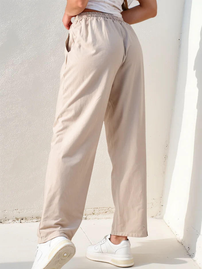 Royalfashion Sieviešu kokvilnas taisnas bikses