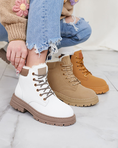 Royalfashion White women's insulated trapper boots Radoras