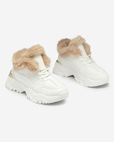 Sports white women's shoes with fur Flixi - Footwear
