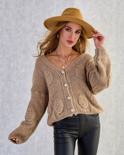 Royalfashion Women's knitted sweater with buttons