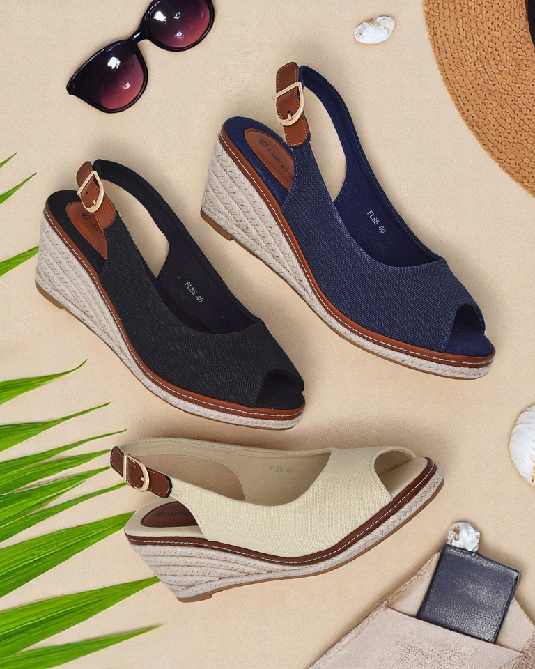 Royalfashion Women's wedge sandals without toes Tafenis