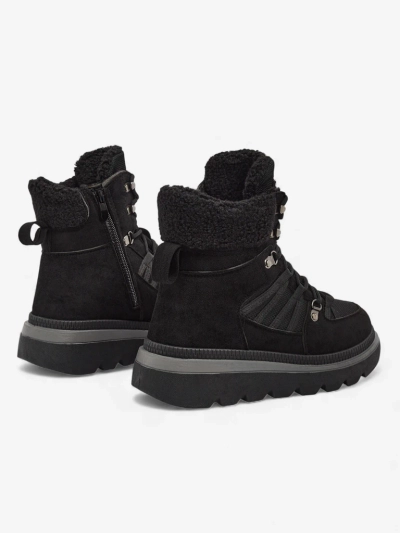 Aurora Women's Black Leather Elegant Ankle Boots for Autumn