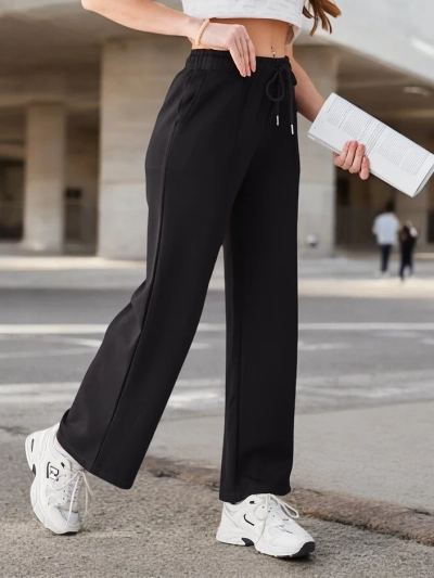 Royalfashion Platas sieviešu bikses ar krokām