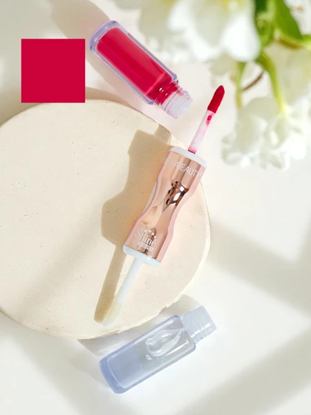 Lūpu krāsa un bezkrāsains lūpu spīdums 2-vienā Skaties Fuksija