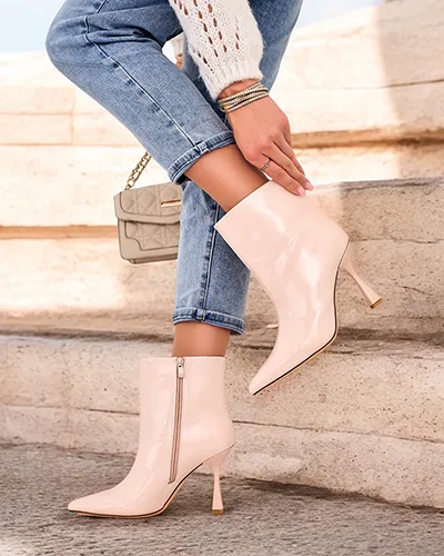 Royalfashion Loori Лакированные женские сапоги на шпильке