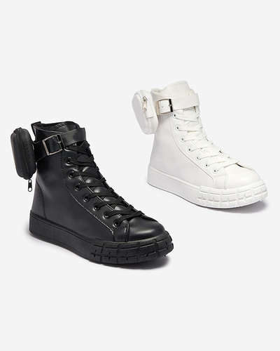 Black women's sport shoes with pouch Efiffe- Footwear