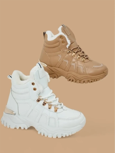 Royalfashion Women's Sneakers with Furry Megigna