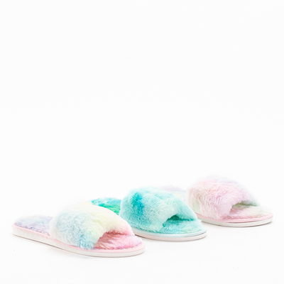 Colorful women's fur slippers Tisa - Footwear