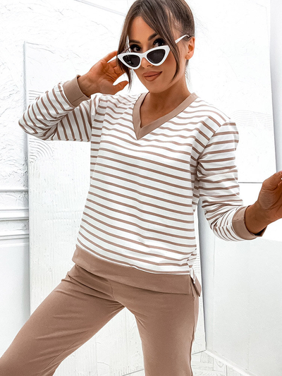 Royalfashion Women's striped cotton set