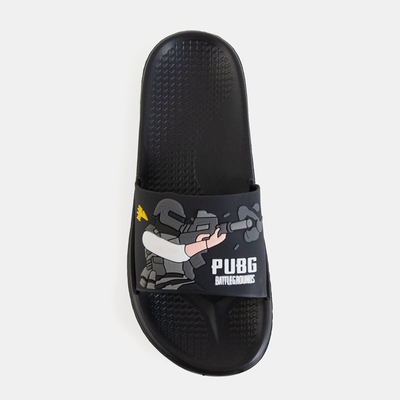 Women's Black Rubber Snape Slippers - Footwear