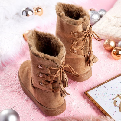 Brown snow boots with Eveleen binding - Footwear