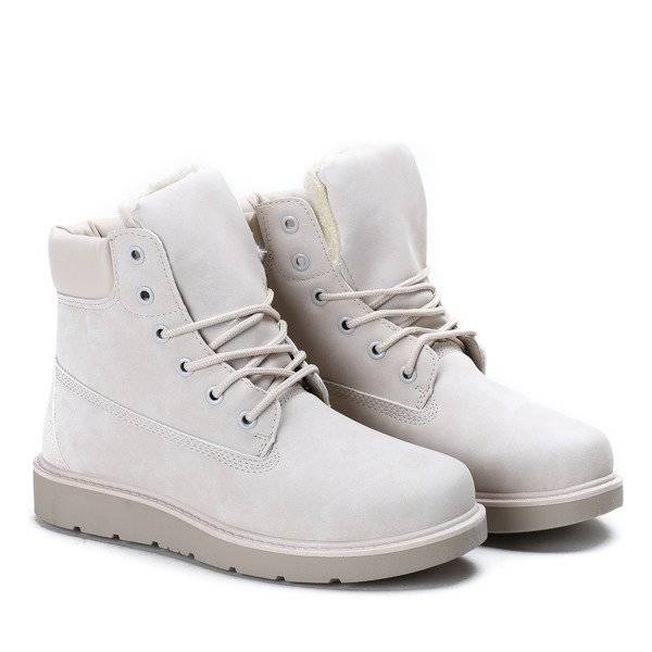 OUTLET Be Happy, beige, insulated hiking boots - Footwear