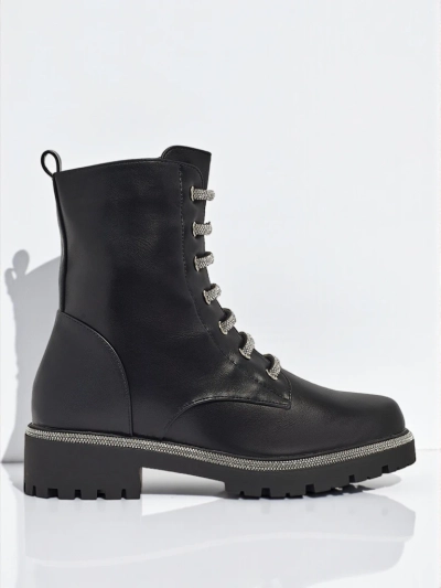 Eco-leather laced women's ankle boots Lunara